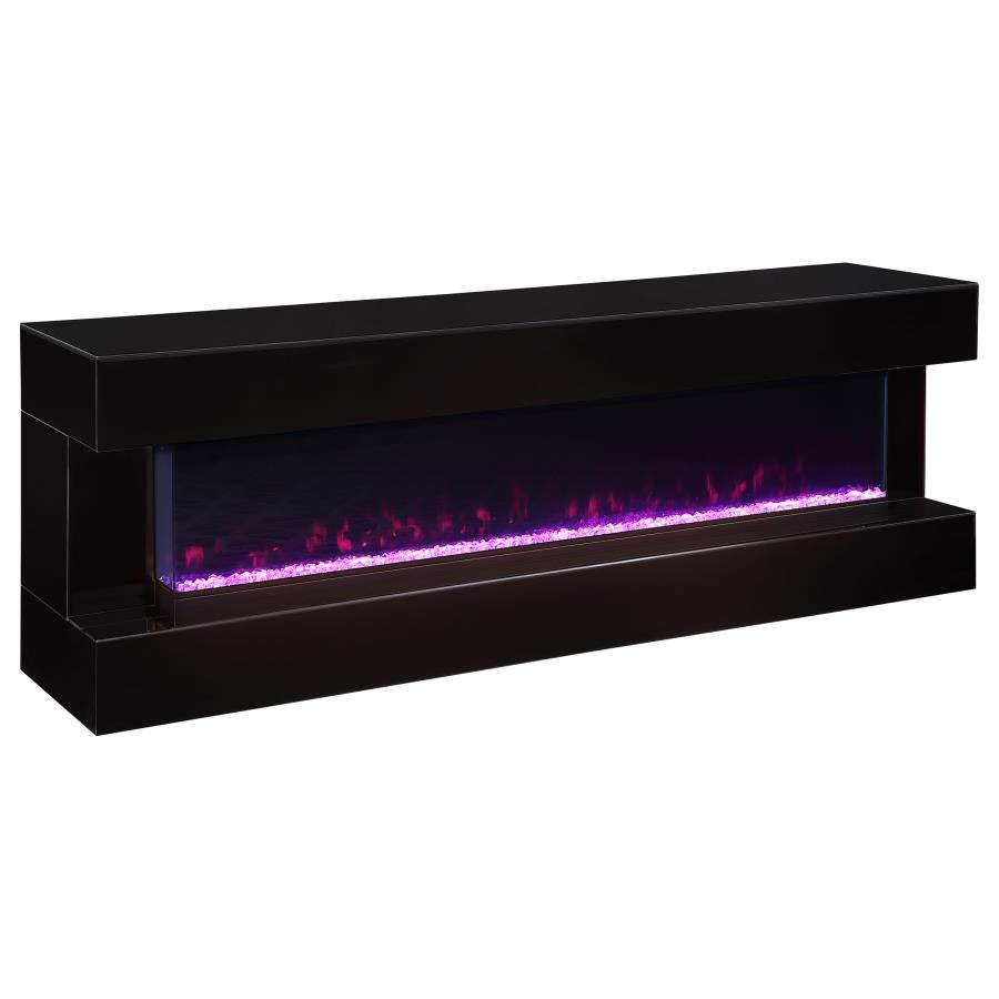 Vallerie 71" TV Stand with Visual Flame Box Mirror