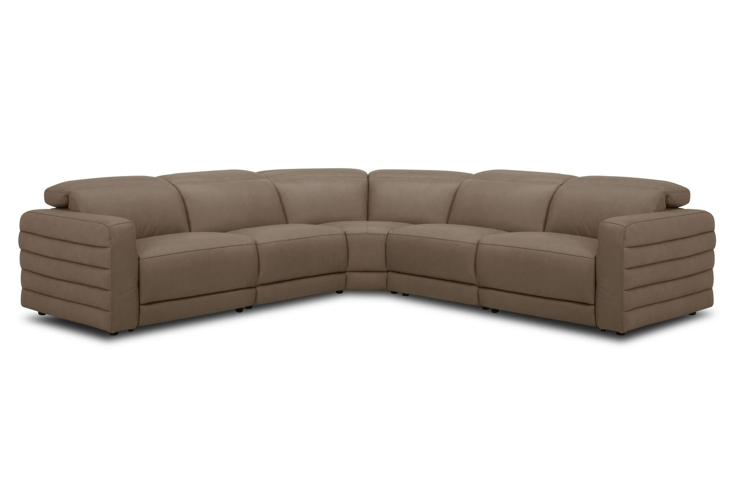 Divani Casa Bianca - Modern Brown Leather Sectional Sofa w/ 3 Recliners. Estimated Back In Stock on:
June, 10 2025