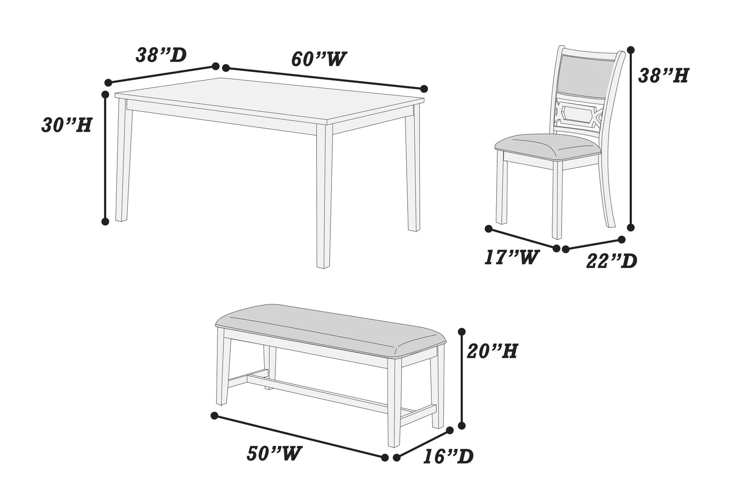 Dining Set 6-Pcs