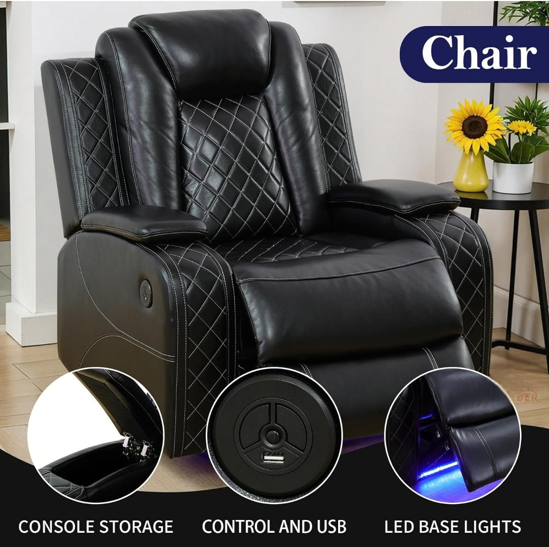 Power Recliner Sofas Set, Sofa Loveseat Chair , 3 Piece Set)