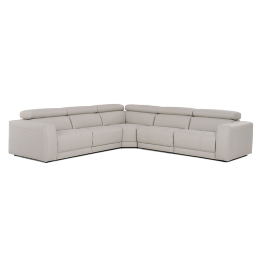 Lamod Italia Dalton - Modern Italian Light Grey Leather Sectional + Recliners.      Estimated Back In Stock on:
March, 10 2025