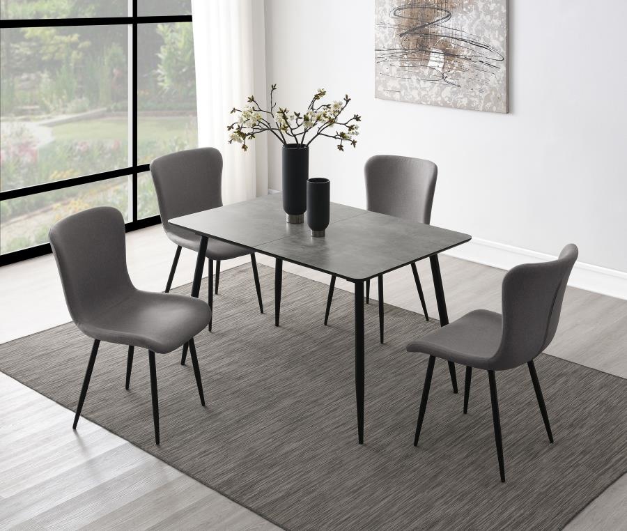 Dining Table Set with Extension Table Grey