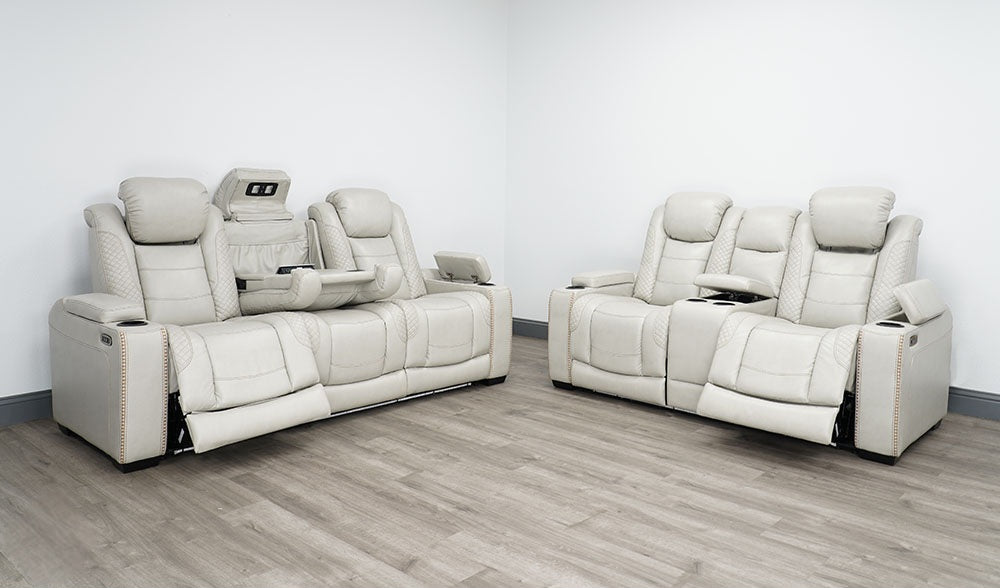 SOFA SET 2PC POWER RECLINERS HEAT REST