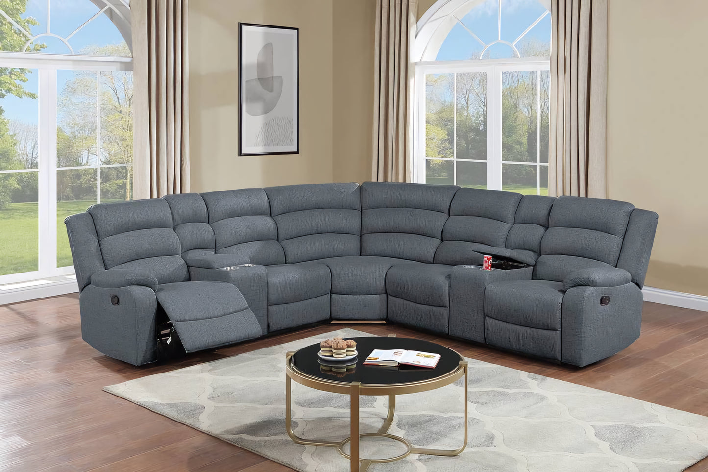 Sectional Reclining Manual Motion