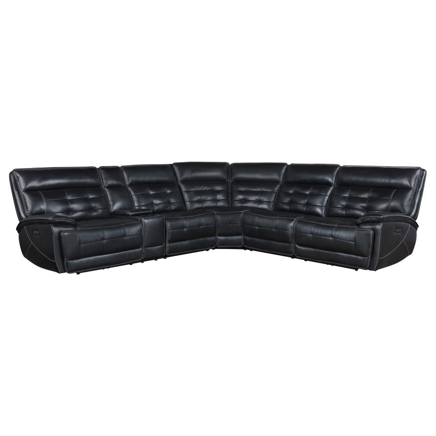 Power Reclining Sectional Black
