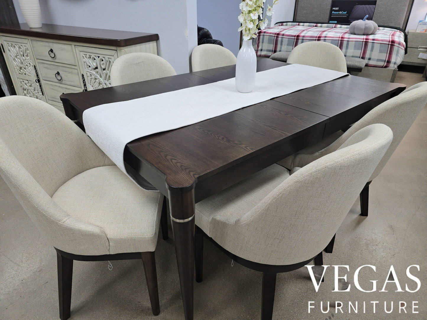 7-piece Rectangular Dining Set Ash Brown