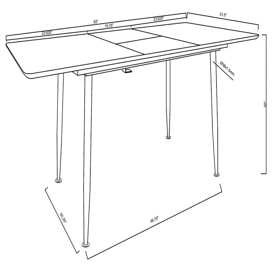 Dining Table Set with Extension Table Grey