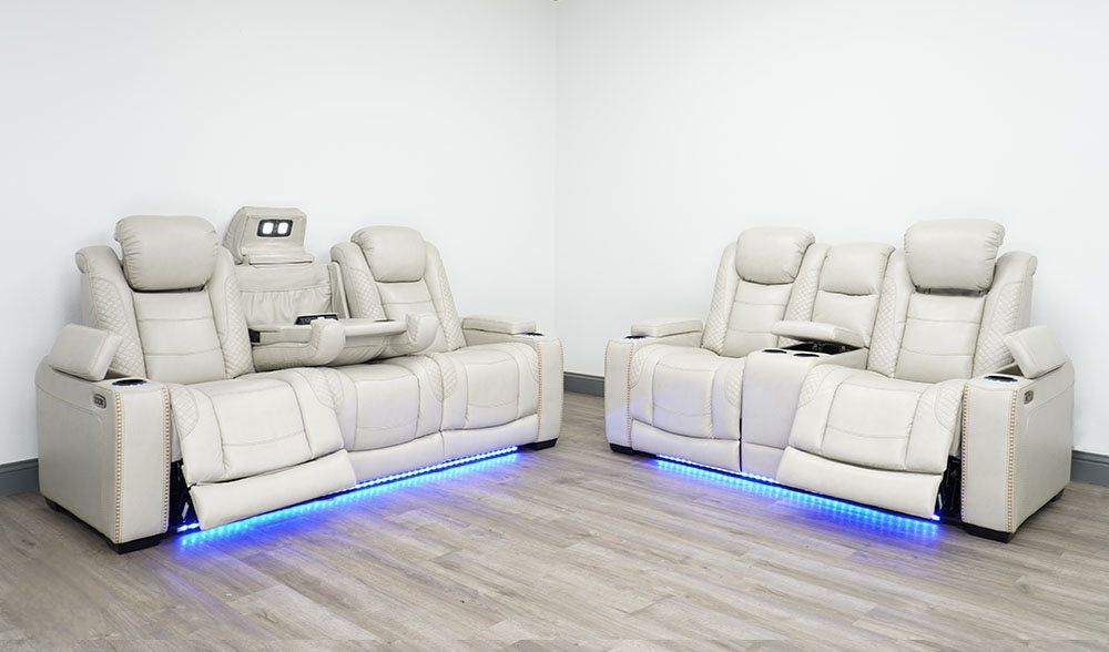 SOFA SET 2PC POWER RECLINERS HEAT REST
