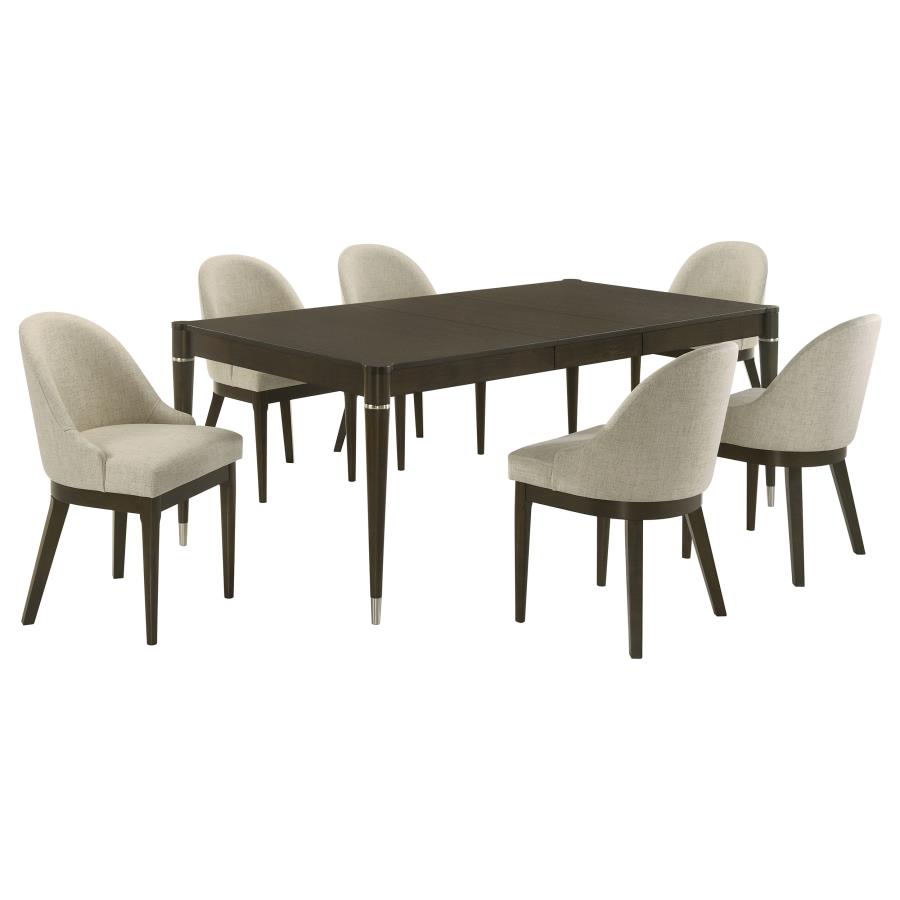 7-piece Rectangular Dining Set Ash Brown