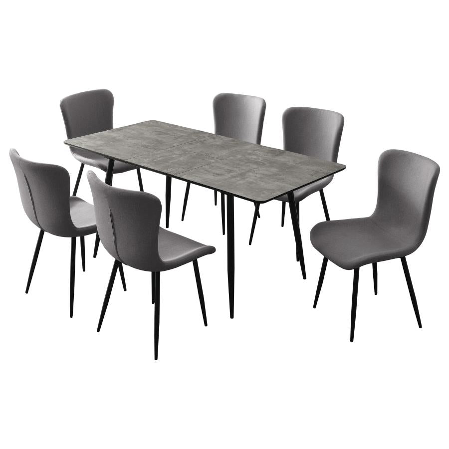 Dining Table Set with Extension Table Grey