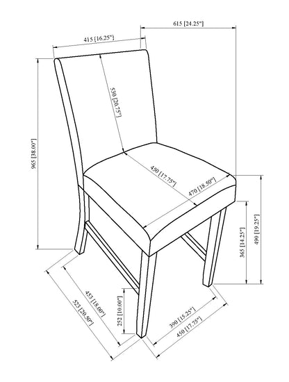 Parkside Upholstered Dining Chairs – Dove – Set of 2