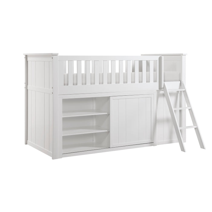 Low Loft Bunk with Bookcase and Dresser