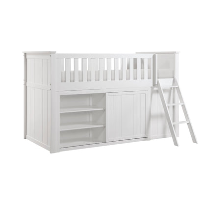 Low Loft Bunk with Bookcase and Dresser