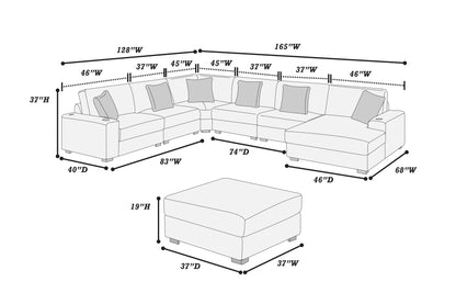 U Shaped Sectional W Ottoman Modular/ Also Available NO Ottoman
