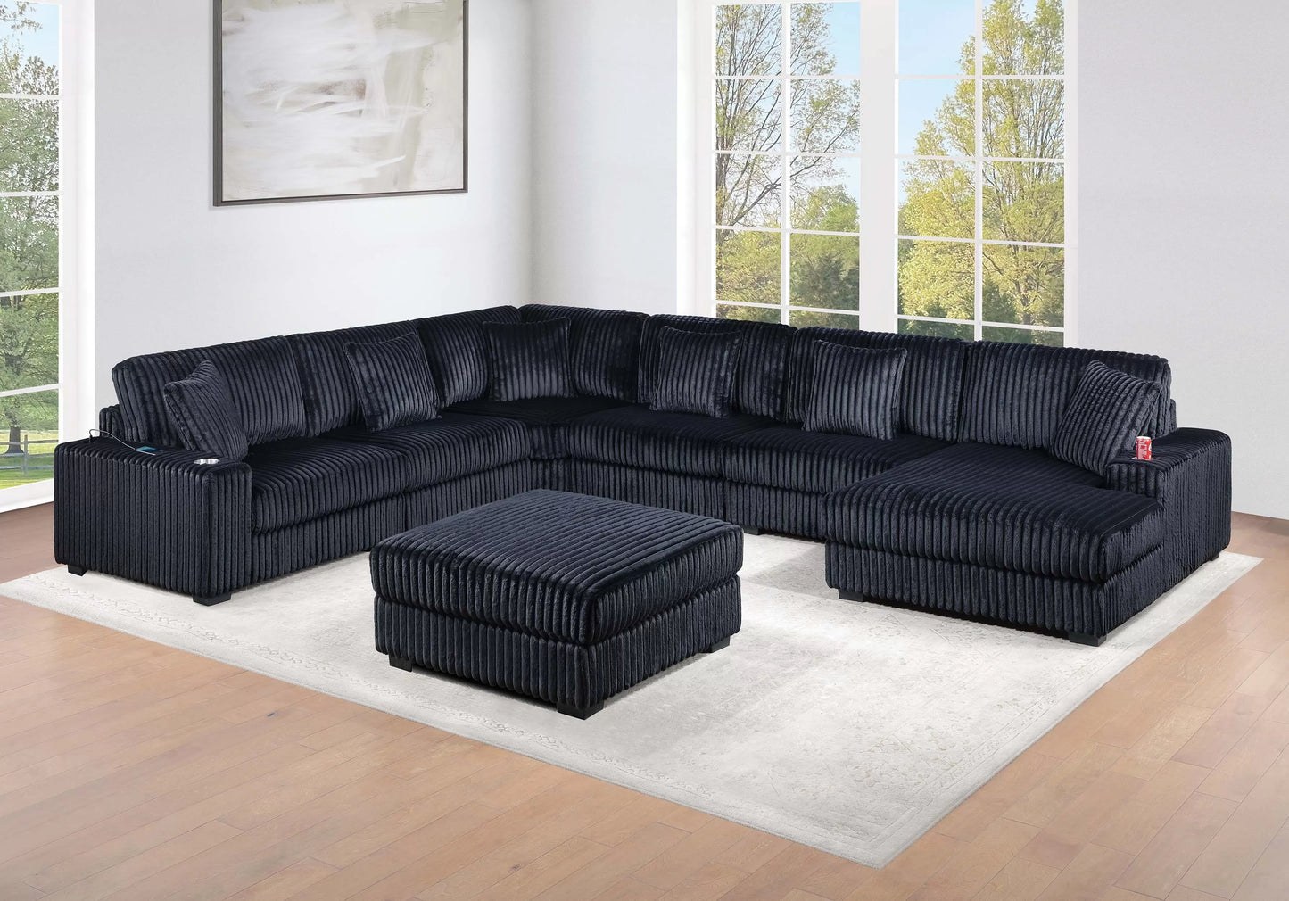 U Shaped Sectional W Ottoman Modular/ Also Available NO Ottoman