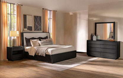 Leandro 4-piece Bedroom Set Burnished Black