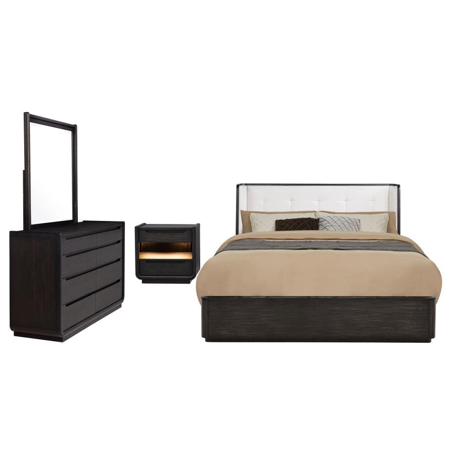 Leandro 4-piece Bedroom Set Burnished Black