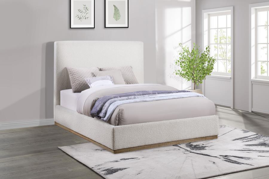 Knox Upholstered  Panel Bed Cream