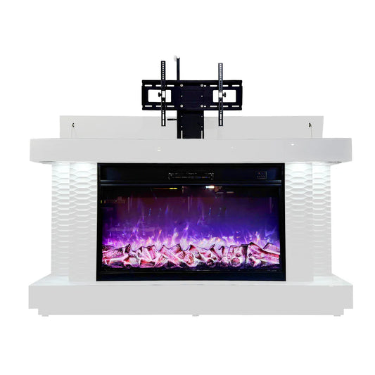 71" TV Stand Fireplace with Heating Function and Bluetooth speaker