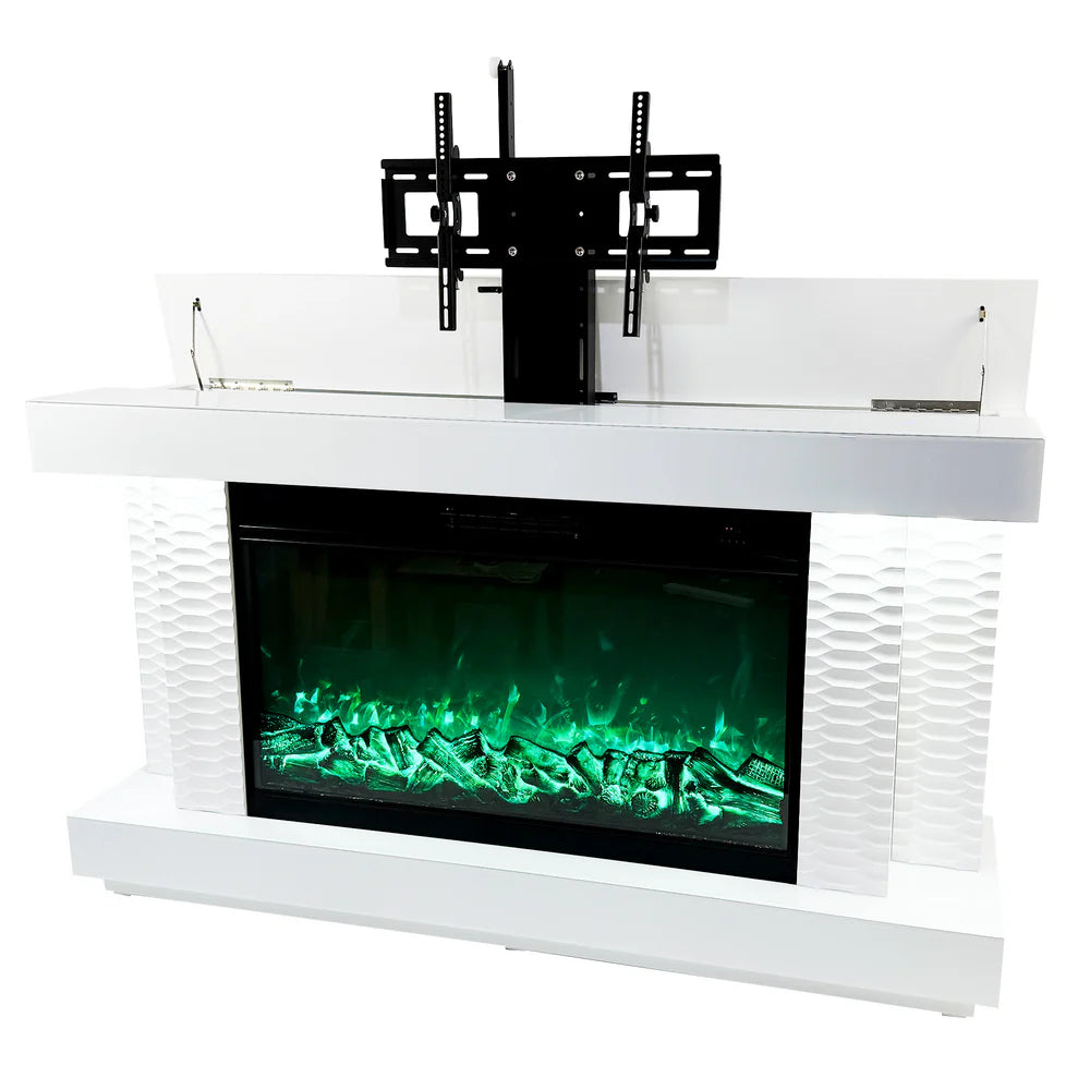 71" TV Stand Fireplace with Heating Function and Bluetooth speaker