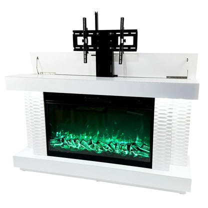 71" TV Stand Fireplace with Heating Function and Bluetooth speaker