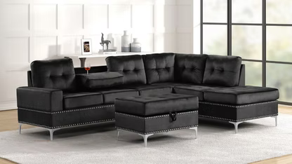 Julia Black Sectional 3pcs