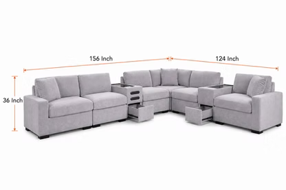 Modular Sectional w/Storage/Bluetooth Speakers