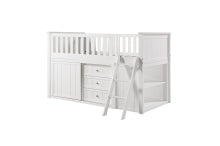 Low Loft Bunk with Bookcase and Dresser
