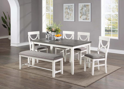 Dining Set Table + 4 Chairs + Bench