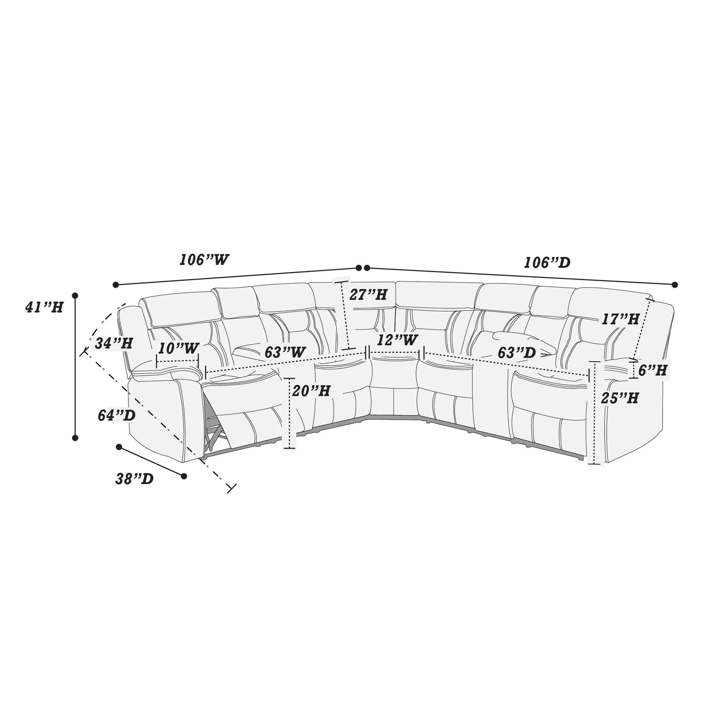 Sectional Reclining