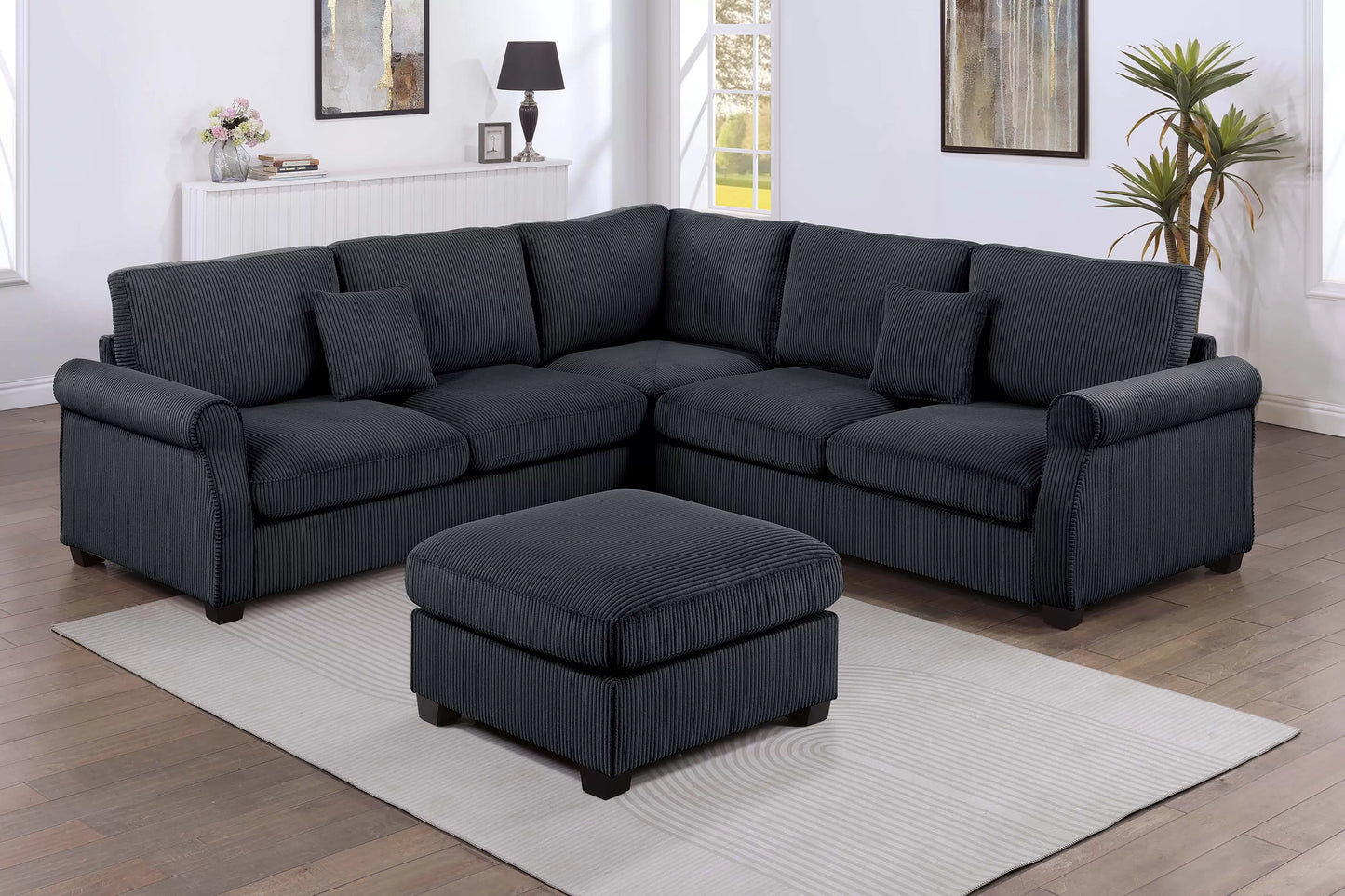 Sectional W Ottoman