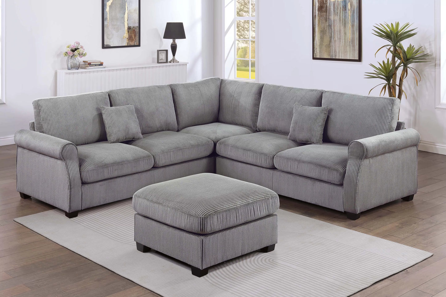 Sectional W Ottoman