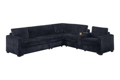 Sectional W/USB Console & Cup Holders Reversible Loveseat