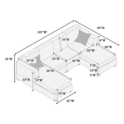Sectional Double Chaise