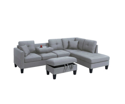 Sectional /W Storage Ottoman & Cup Holders