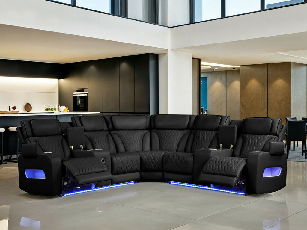 Sectional Power Reclining  with Power Headrest,