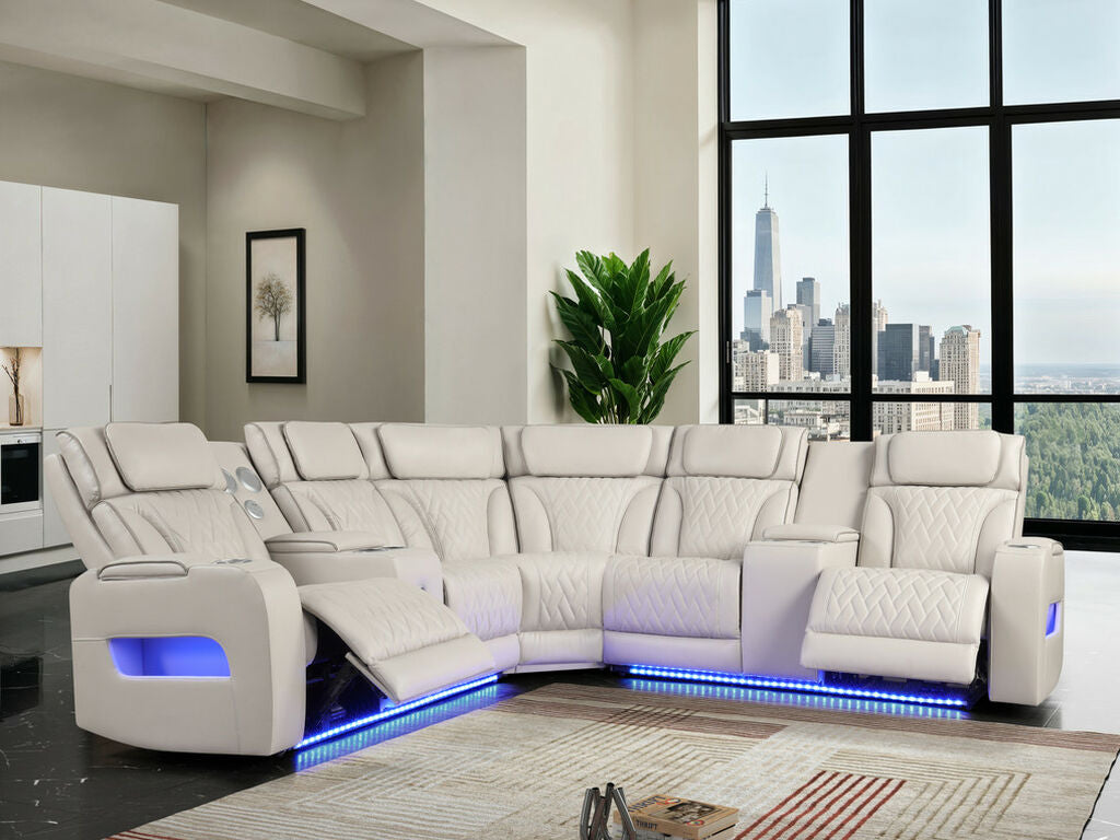 Sectional Power Reclining  with Power Headrest,