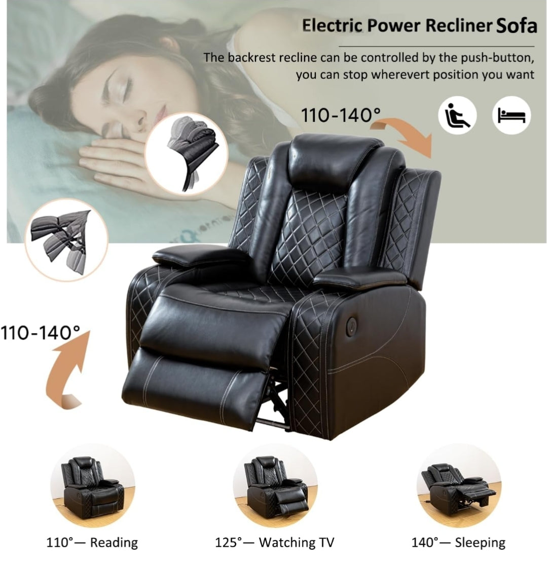 Power Recliner Sofas Set, Sofa Loveseat Chair , 3 Piece Set)