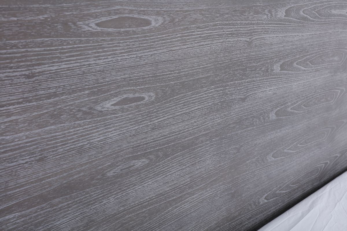 Modrest Charlene Modern Grey Elm & Stainless Steel Bed.       Low in Stock, please call