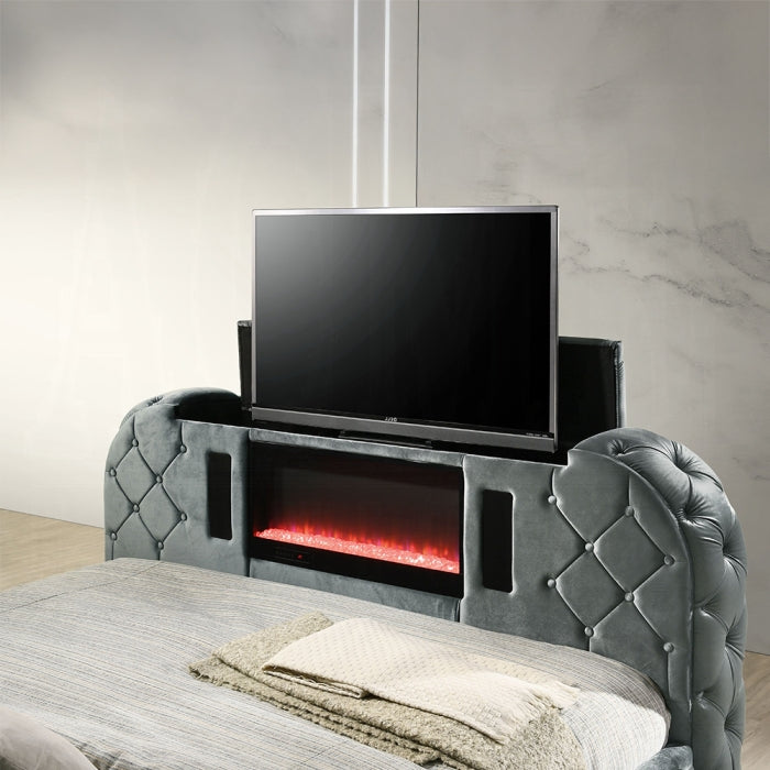 Kana Bed w/LED, Fireplace & TV Stand