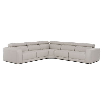 Lamod Italia Dalton - Modern Italian Light Grey Leather Sectional + Recliners.      Estimated Back In Stock on:
March, 10 2025