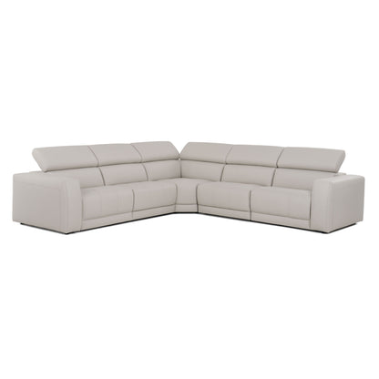 Lamod Italia Dalton - Modern Italian Light Grey Leather Sectional + Recliners.      Estimated Back In Stock on:
March, 10 2025
