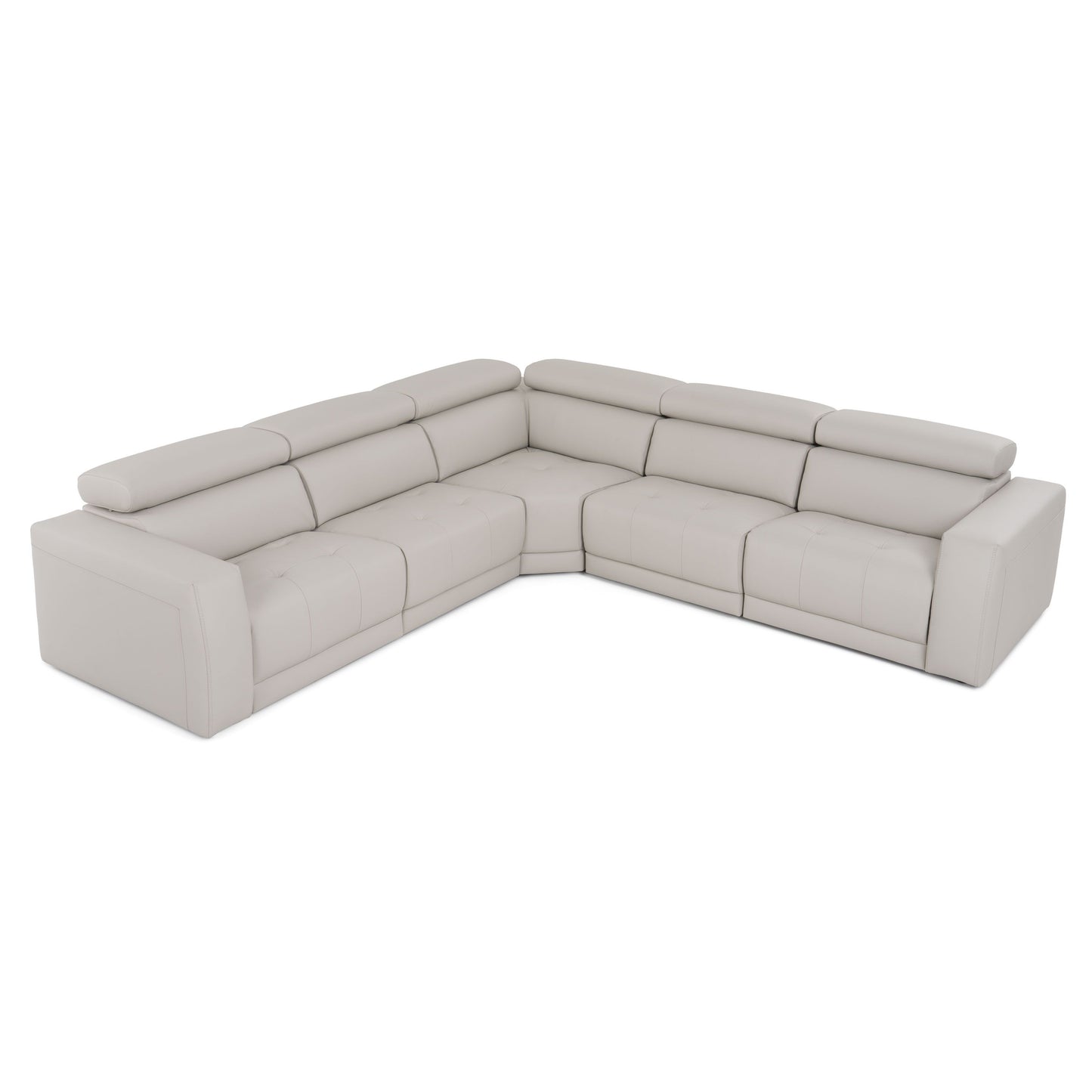 Lamod Italia Dalton - Modern Italian Light Grey Leather Sectional + Recliners.      Estimated Back In Stock on:
March, 10 2025