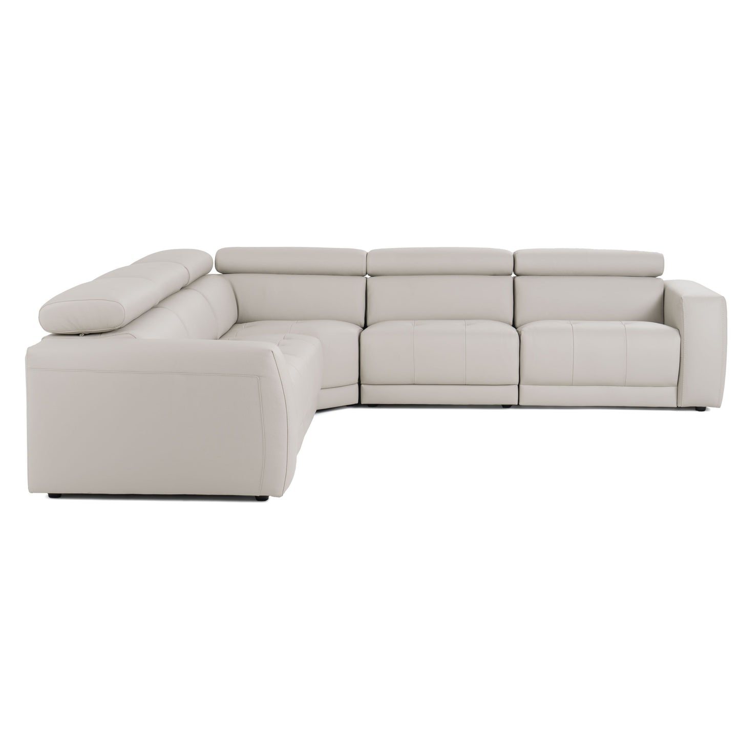 Lamod Italia Dalton - Modern Italian Light Grey Leather Sectional + Recliners.      Estimated Back In Stock on:
March, 10 2025