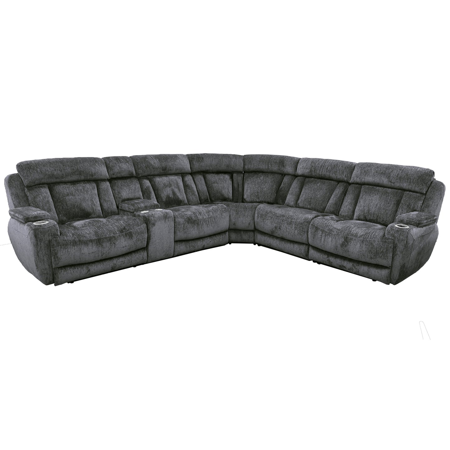 LUCKY CHARCOAL 6pc Power Reclining Sectional