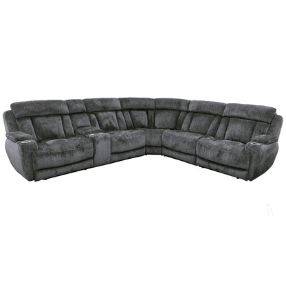 LUCKY CHARCOAL 6pc Power Reclining Sectional