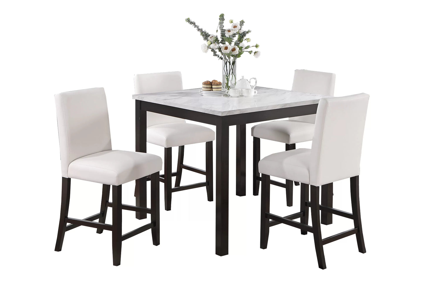 5-Pcs Counter Height Dining Set
Table + 4 Chairs