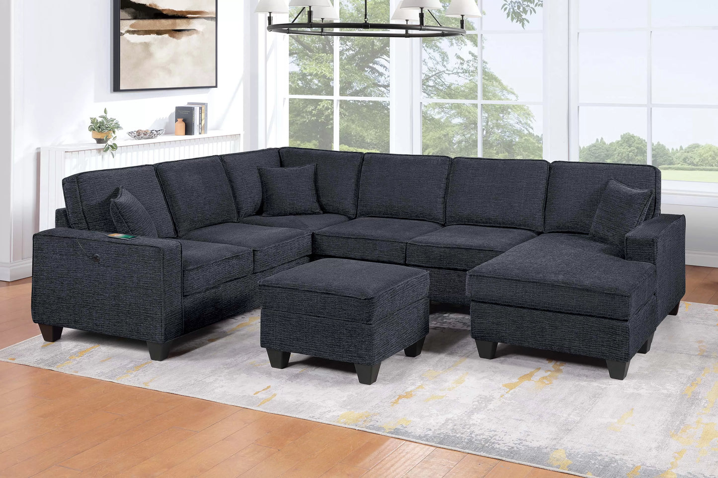 U Shape Sectional w Ottoman