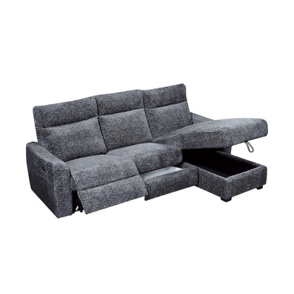 L-Shape Sectional Single Power Recliner Fabric