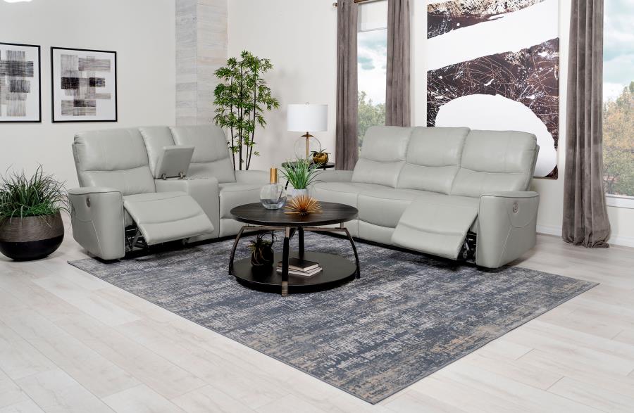 2-piece Power Reclining Sofa Set Dove Grey